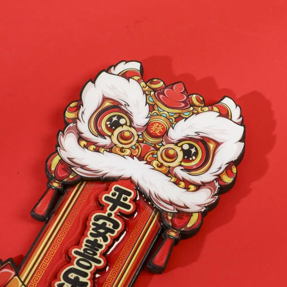 Chinese 2025 New Year Fridge Magnets Woodwork Traditional Refrigerator Magnets Festival Decorations Jubilant Wealth God Ornament