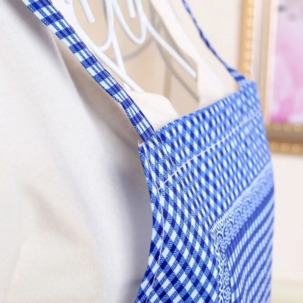 Kitchen Hang Neck Sleeveless With Double Pocket Cooking Apron Household Cleaning Aprons Kitchen Supplies For Adults Lady Women
