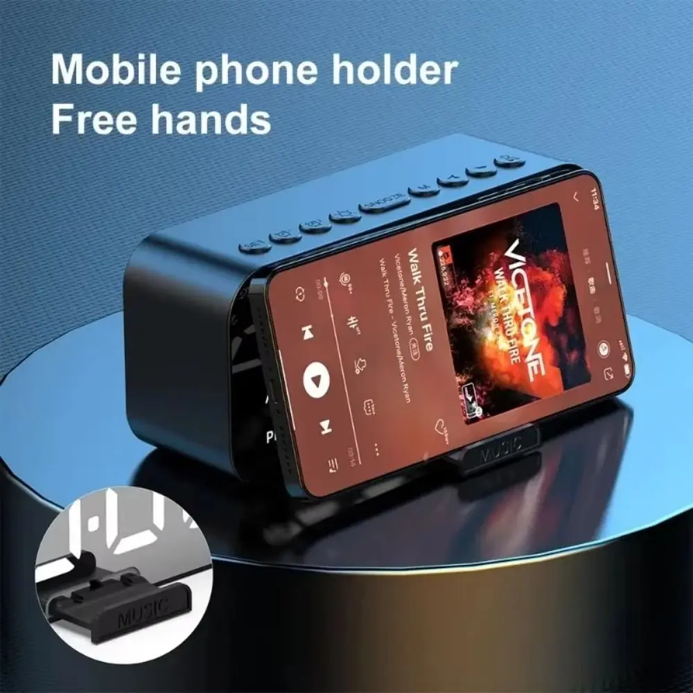 5-in-1 FM Radio Alarm Clock LED Digital Display Reminder Small Digital Clock Sleep Timer Speaker Digital Table Calendar
