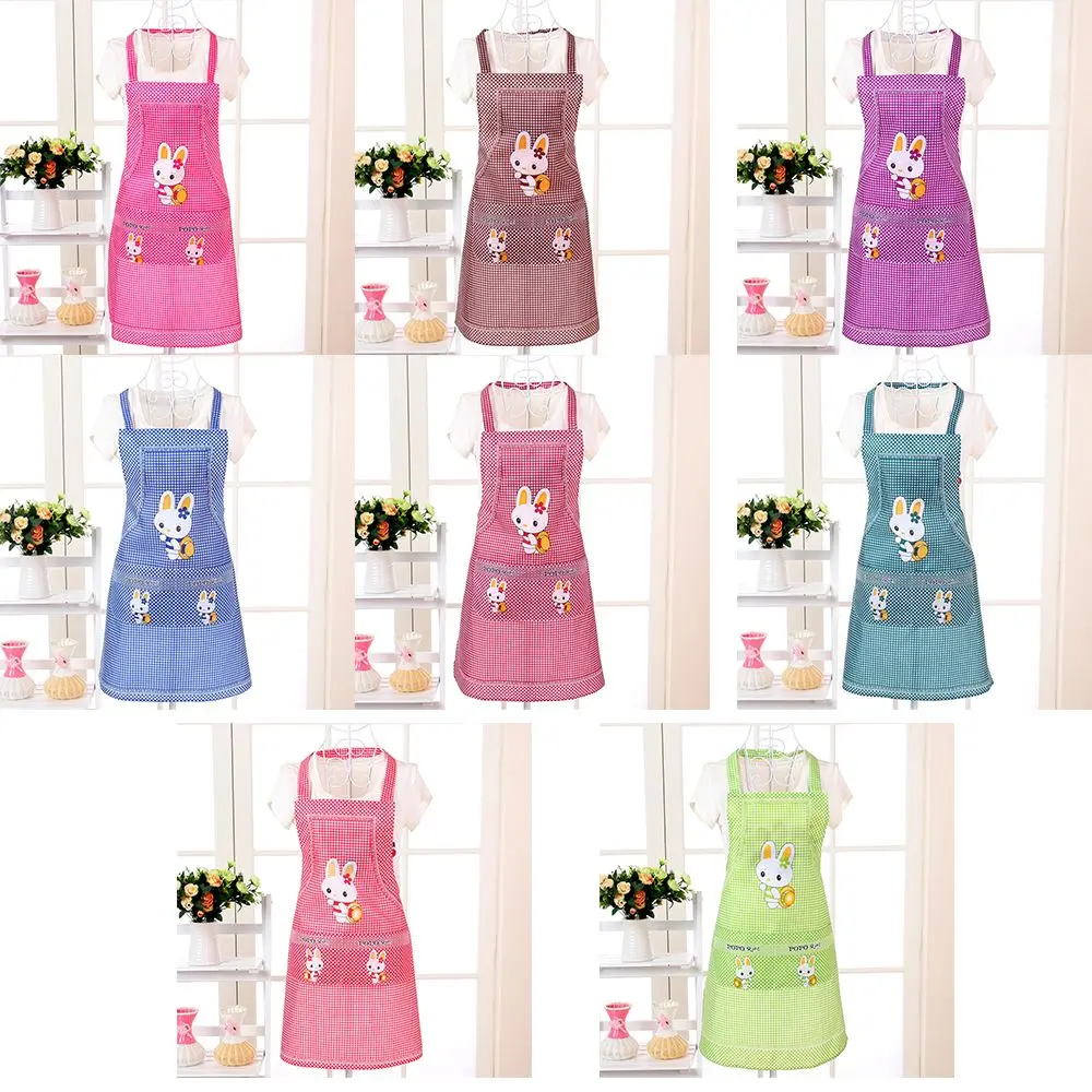 Kitchen Hang Neck Sleeveless With Double Pocket Cooking Apron Household Cleaning Aprons Kitchen Supplies For Adults Lady Women