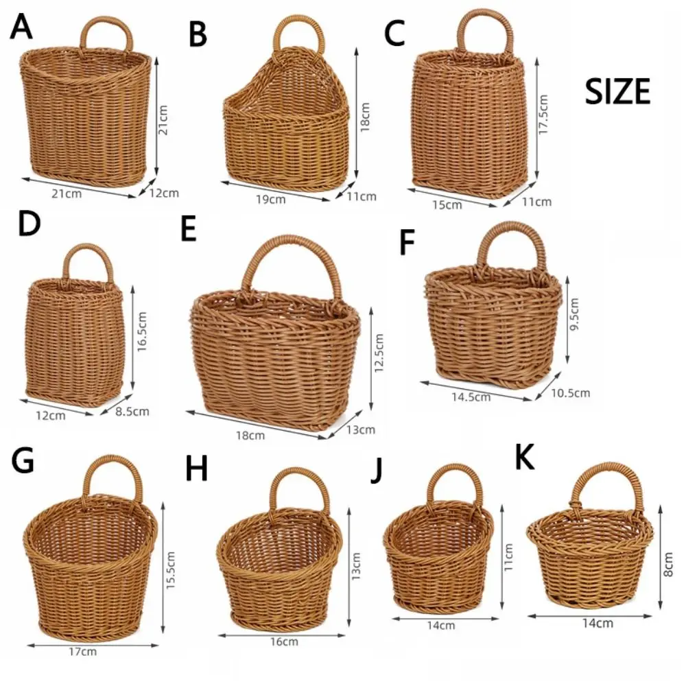 Hanging Vegetable Fruit Storage Baskets Woven Hangable Design Wall Shelf Basket Plastic Durable Garden Plant Baskets