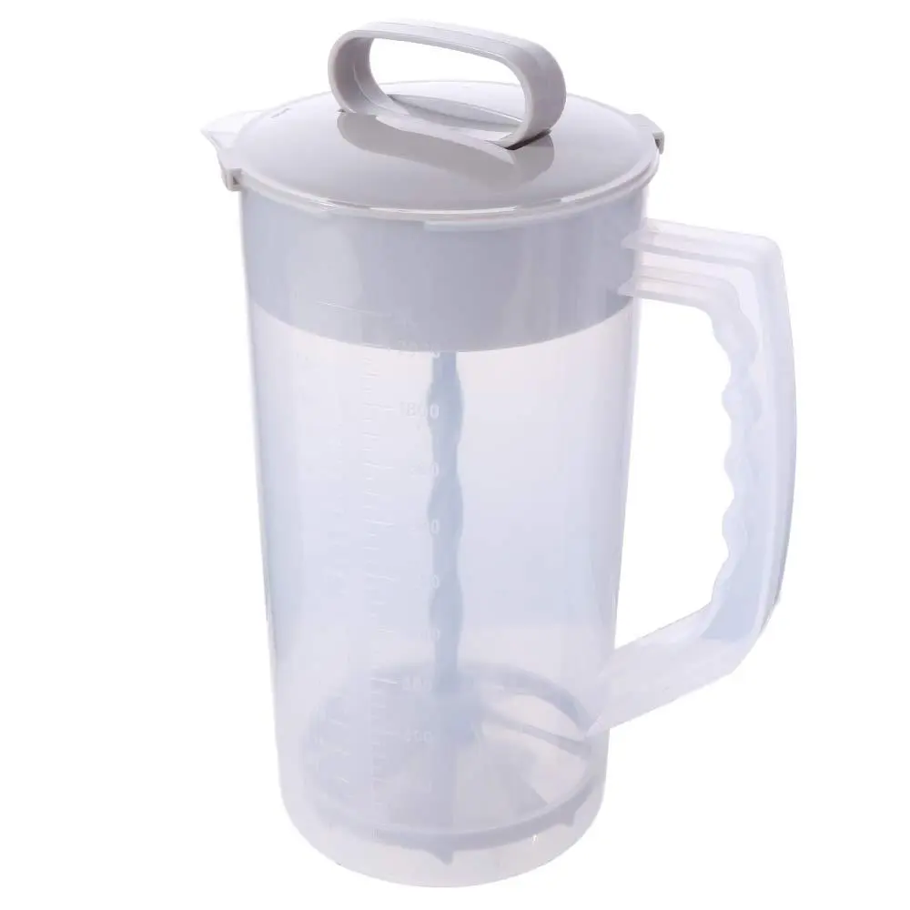 Manual Mixing Pitcher Fall-resistant Heat Resistant Juice Mixing Container Wide Mouth with Lid Beverage Blending Container