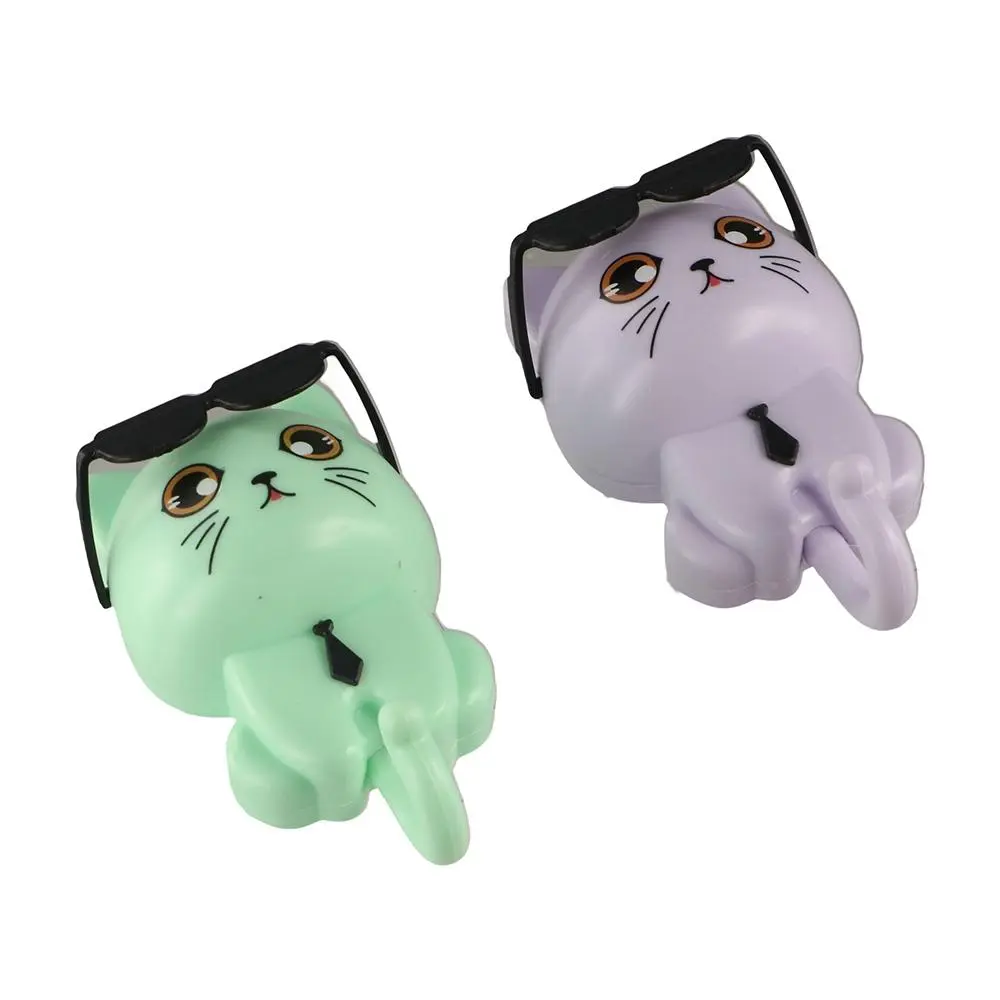 Cute Plastic Cartoon Cat Hooks Wall Hanging Decorative Key Hangers Waterproof Sunglasses Cat Hooks Entrance