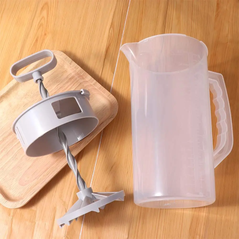 Manual Mixing Pitcher Fall-resistant Heat Resistant Juice Mixing Container Wide Mouth with Lid Beverage Blending Container