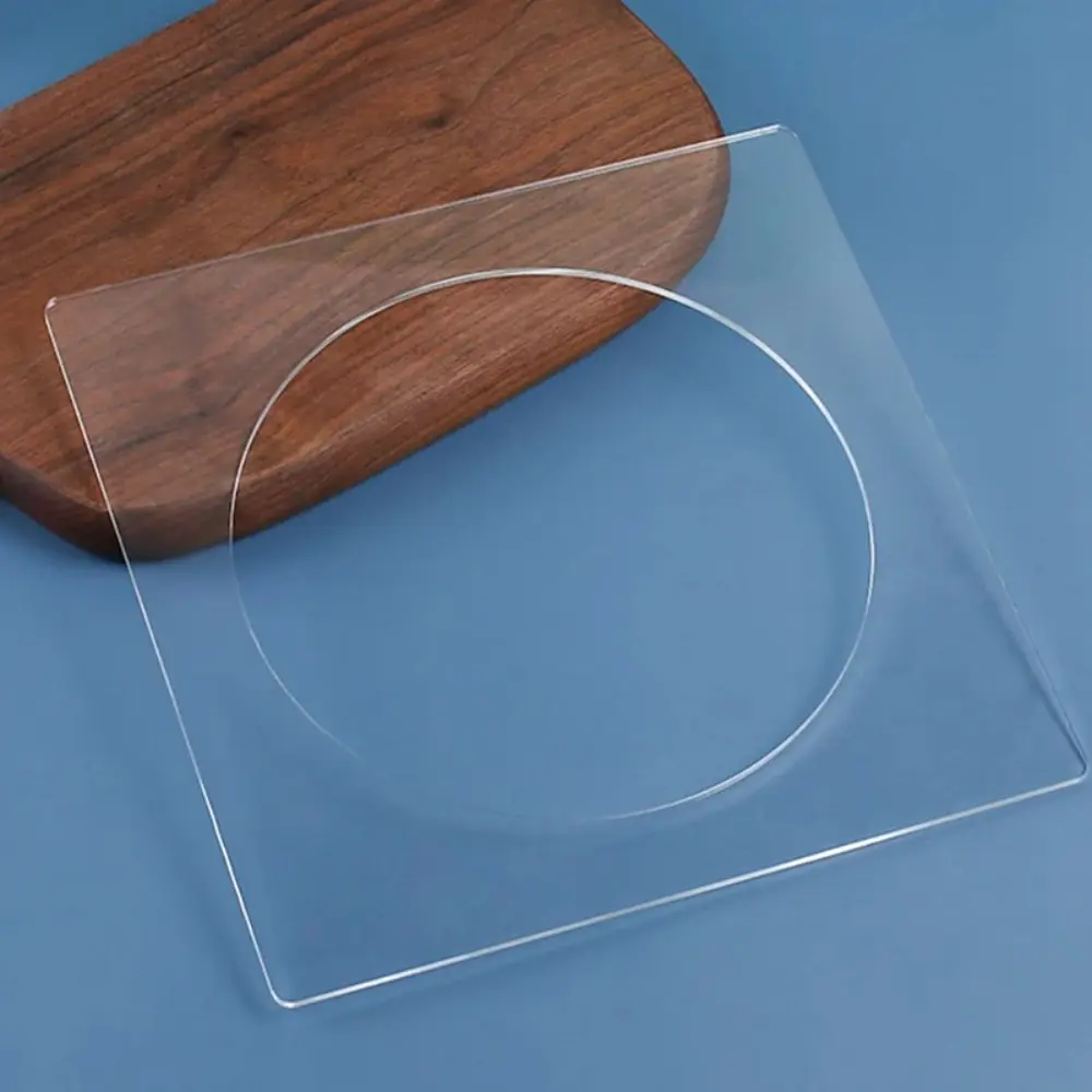 Reusable Square Acrylic Cake Discs Boards Transparent 6/7/8/9/10in Cake Scraper DIY Round Hole Pancake Molds Cream