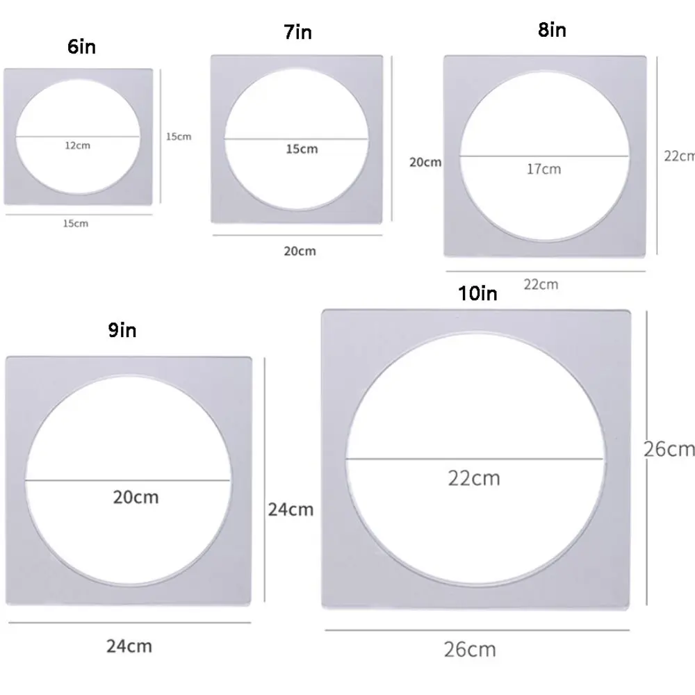 Reusable Square Acrylic Cake Discs Boards Transparent 6/7/8/9/10in Cake Scraper DIY Round Hole Pancake Molds Cream