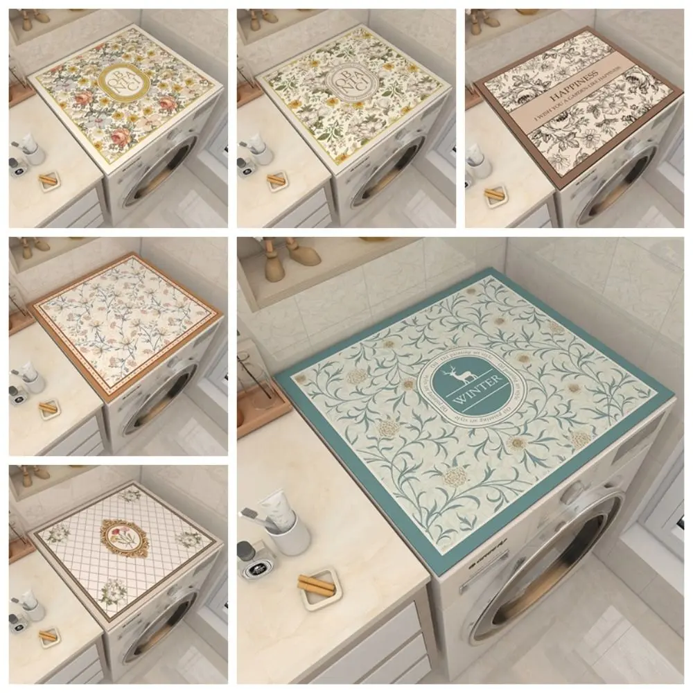 Printed Washing Machine Dust Cover Anti-skid Absorbent Table Pad Dirt Resistant Multi-functional Floor Mat Living Room