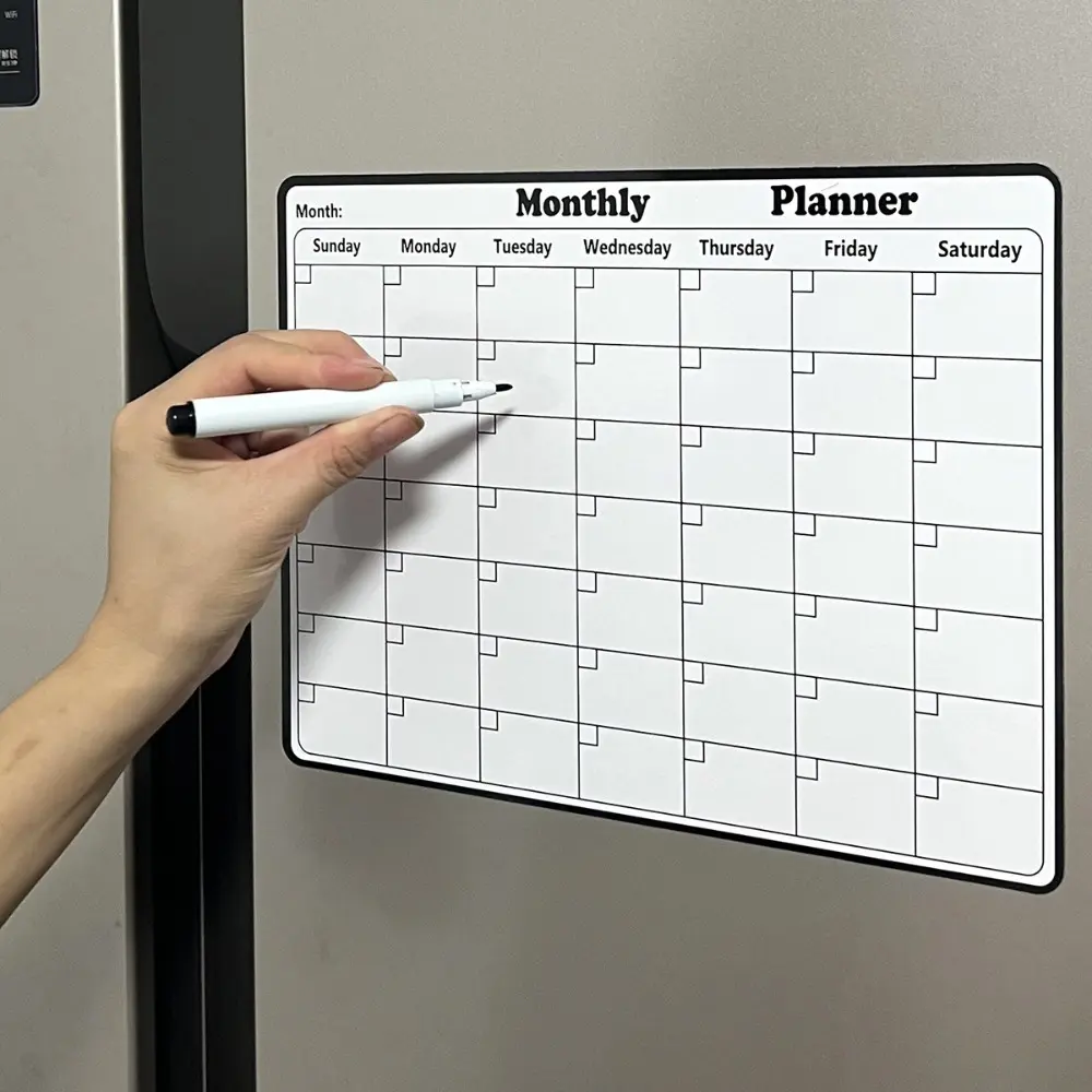 Magnetic Monthly Weekly Planner Fridge Sticker Erasable Refrigerator Memo Board Whiteboard Fridge Sticker Message Board