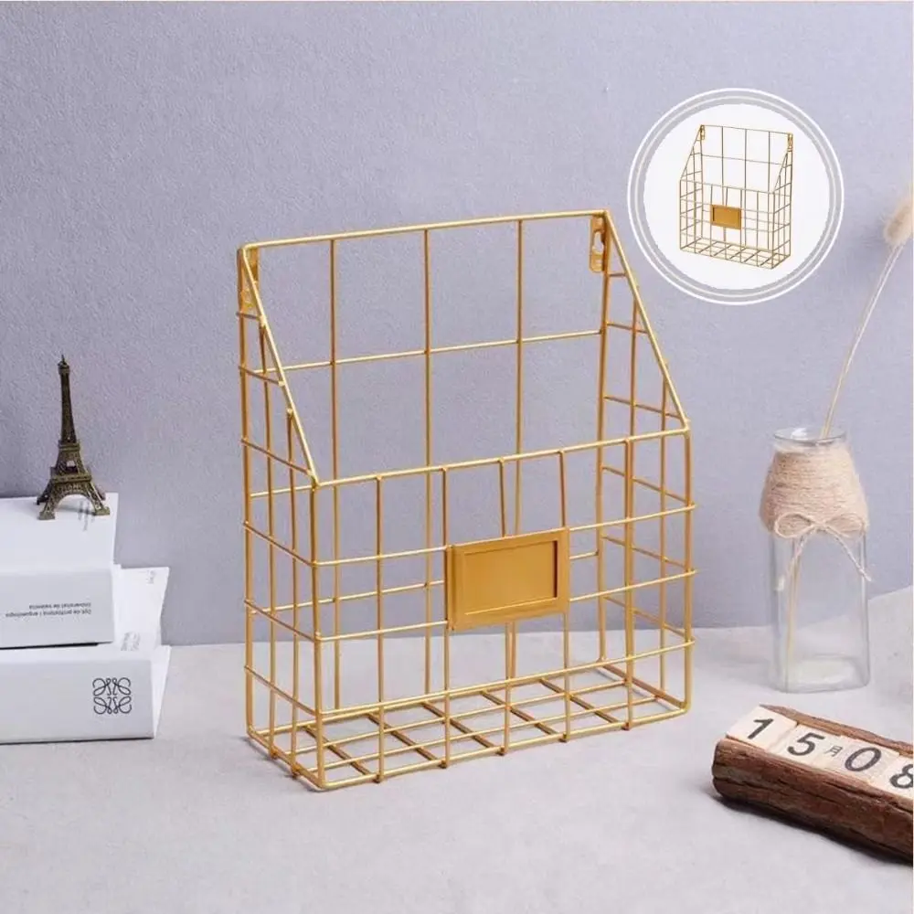 Economic Wall Mounted Magazine File Holder Easy To Install Handle Mail Organizer Lightweight Sturdy Foyer Storage Shelf Office