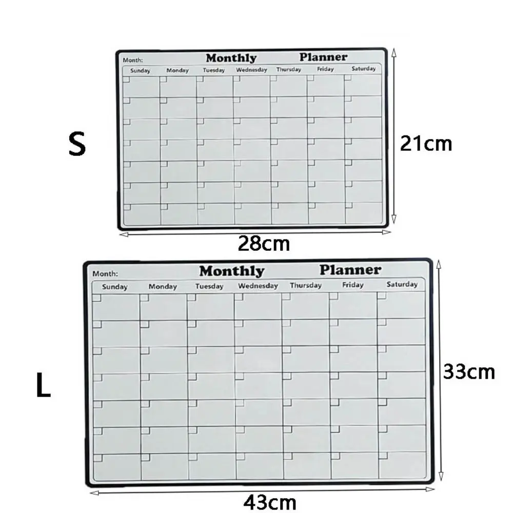 Magnetic Monthly Weekly Planner Fridge Sticker Erasable Refrigerator Memo Board Whiteboard Fridge Sticker Message Board