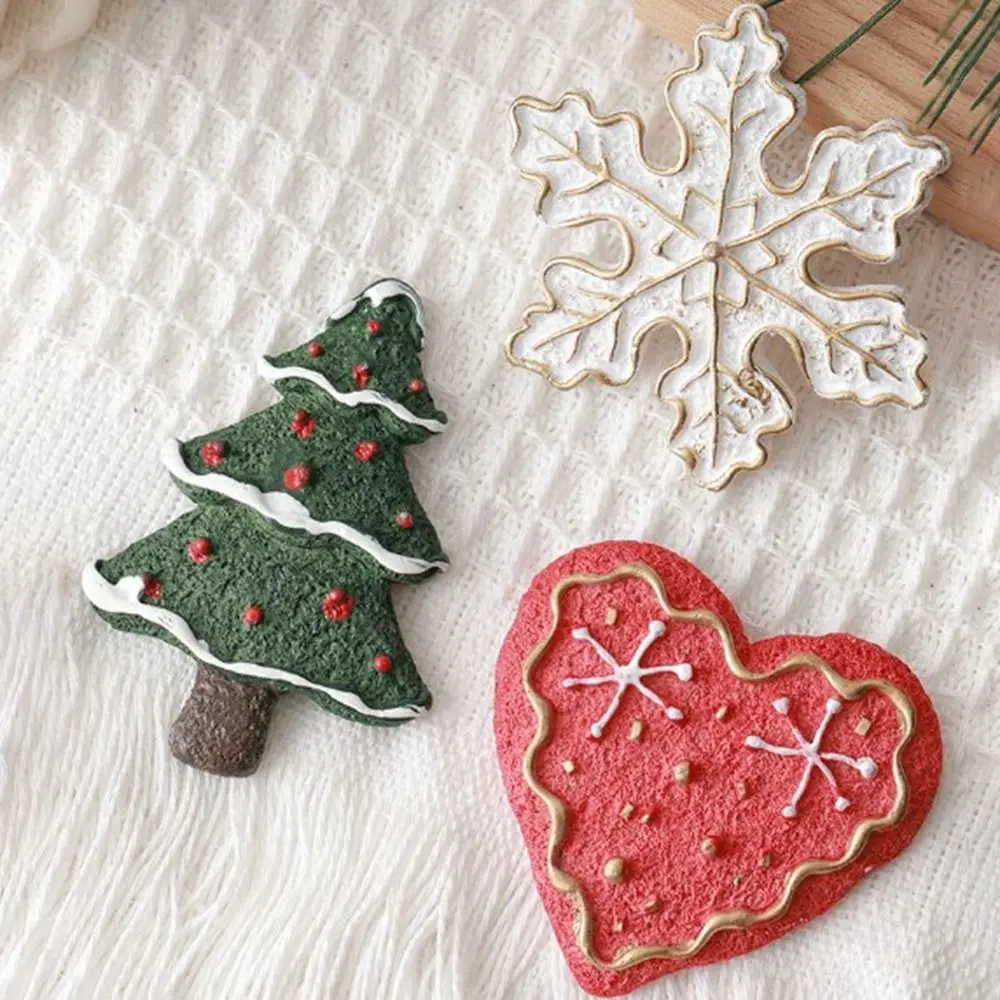 2 Pcs DIY Christmas Fridge Magnets Handmade Waterproof Xmas Refrigerator Sticker Painted Christmas Tree Ornaments New Year