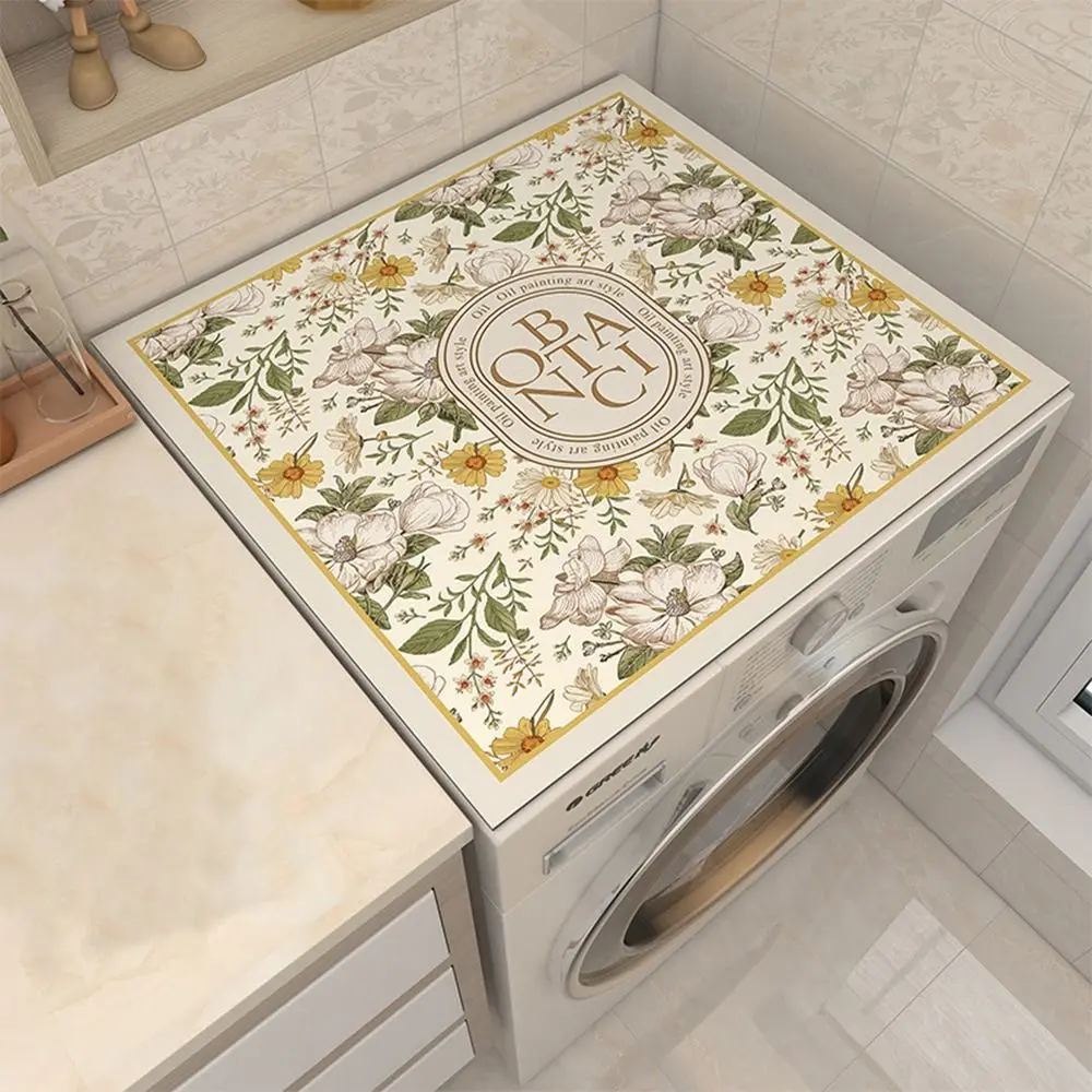 Printed Washing Machine Dust Cover Anti-skid Absorbent Table Pad Dirt Resistant Multi-functional Floor Mat Living Room