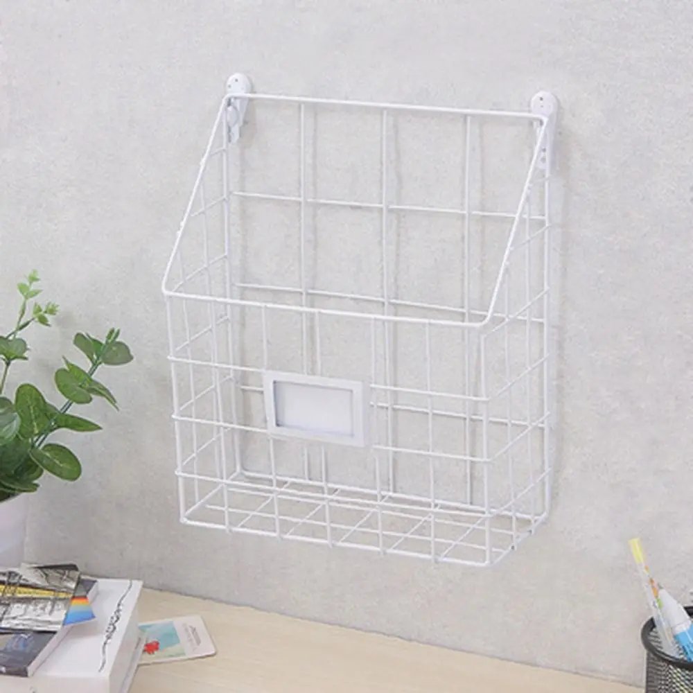 Economic Wall Mounted Magazine File Holder Easy To Install Handle Mail Organizer Lightweight Sturdy Foyer Storage Shelf Office