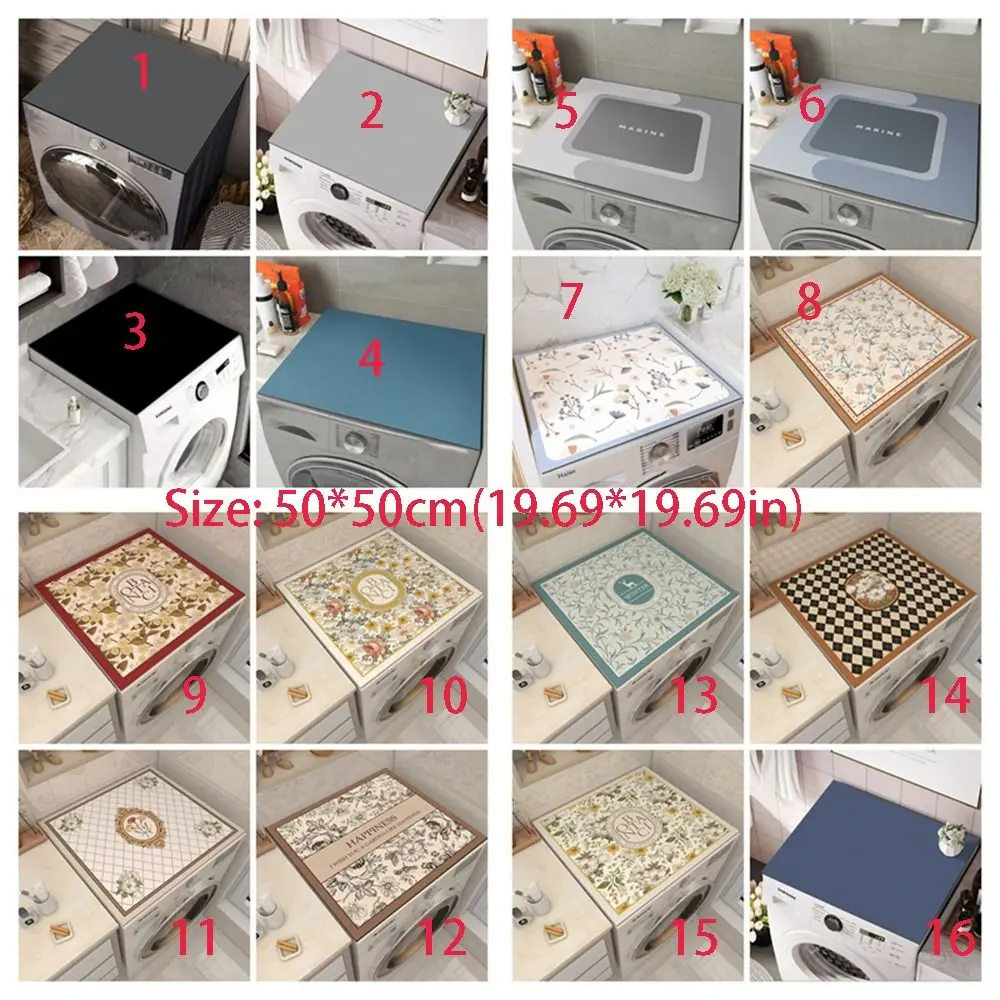Printed Washing Machine Dust Cover Anti-skid Absorbent Table Pad Dirt Resistant Multi-functional Floor Mat Living Room