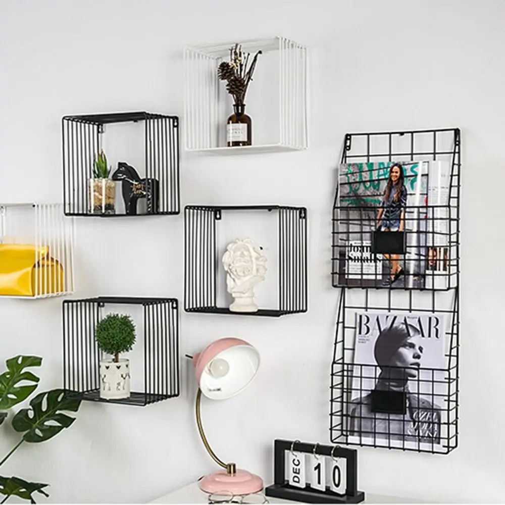 Economic Wall Mounted Magazine File Holder Easy To Install Handle Mail Organizer Lightweight Sturdy Foyer Storage Shelf Office