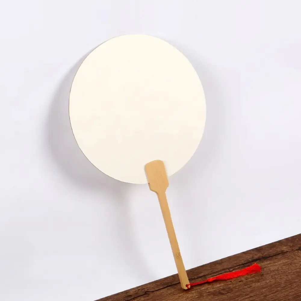 5Pcs Double-side Paper Hand Fans DIY Painting Portable Blank Paper Fan Handheld Ornaments Hand Painting Graffiti Fans