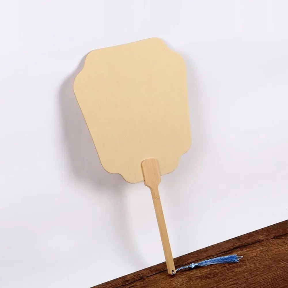5Pcs Double-side Paper Hand Fans DIY Painting Portable Blank Paper Fan Handheld Ornaments Hand Painting Graffiti Fans