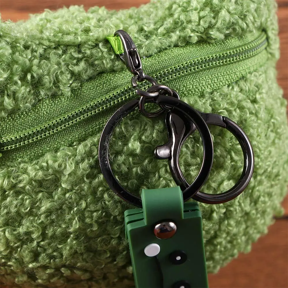 Girls Portable Lanyard pendant Key Charm Earphone Storage bag Zipper Coin Purses Keychain Mini Wallet Frog Plush Coin Bag