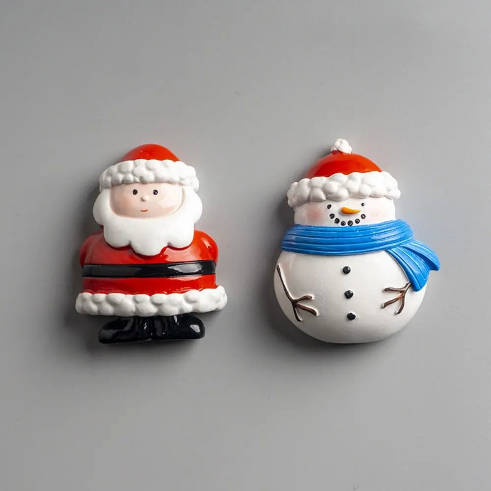 Hand-painted Christmas Elderly Fridge Stickers Cute Cartoon Snowman Magnetic Stickers Resin Art Christmas Penguin Fridge Magnets