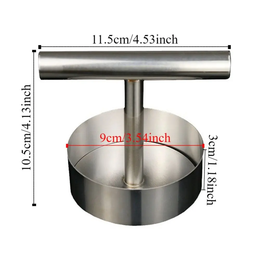 Adjustable Thickness Stainless Steel Hamburger Press Non-Stick Round Burger Patty Maker Durable Creative Burger Smasher Beef