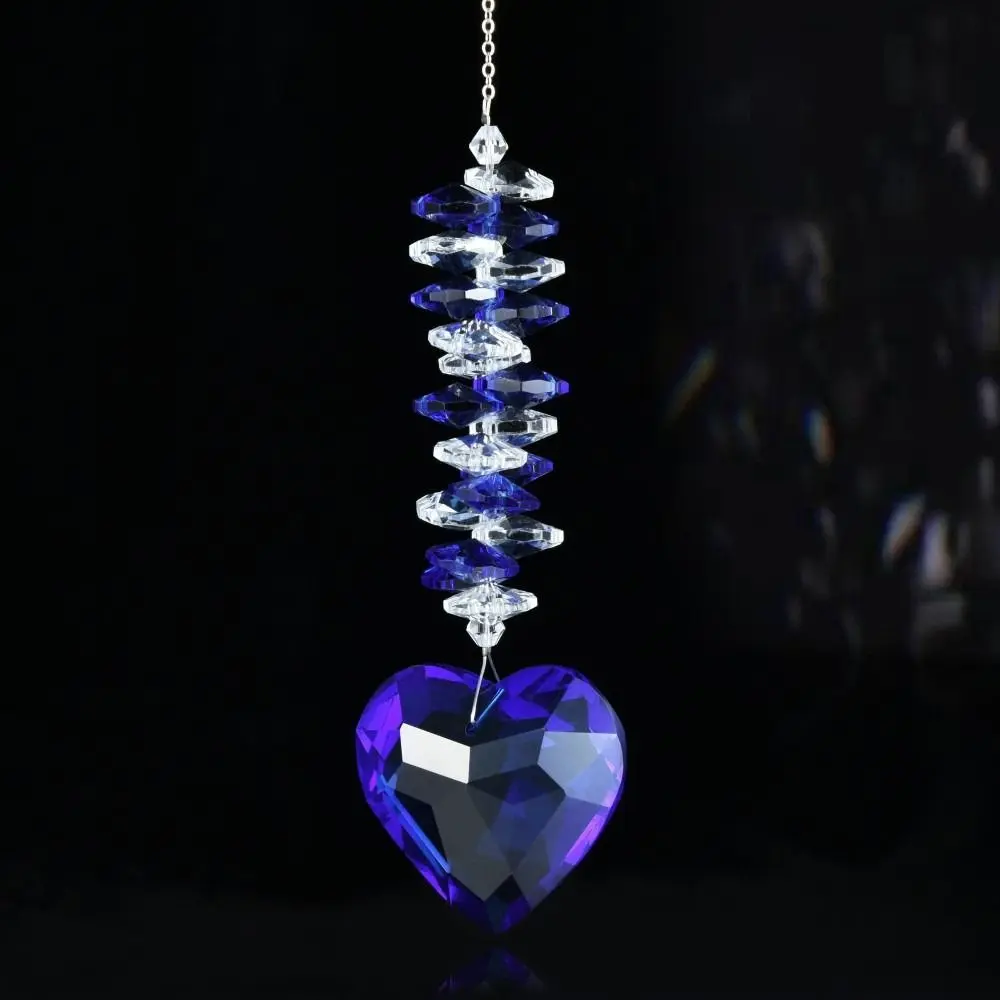 Craft Crystal Prism Ball Pendant Clear Heart Shaped Suncatcher Exquisite Creative Hanging Decoration Yard