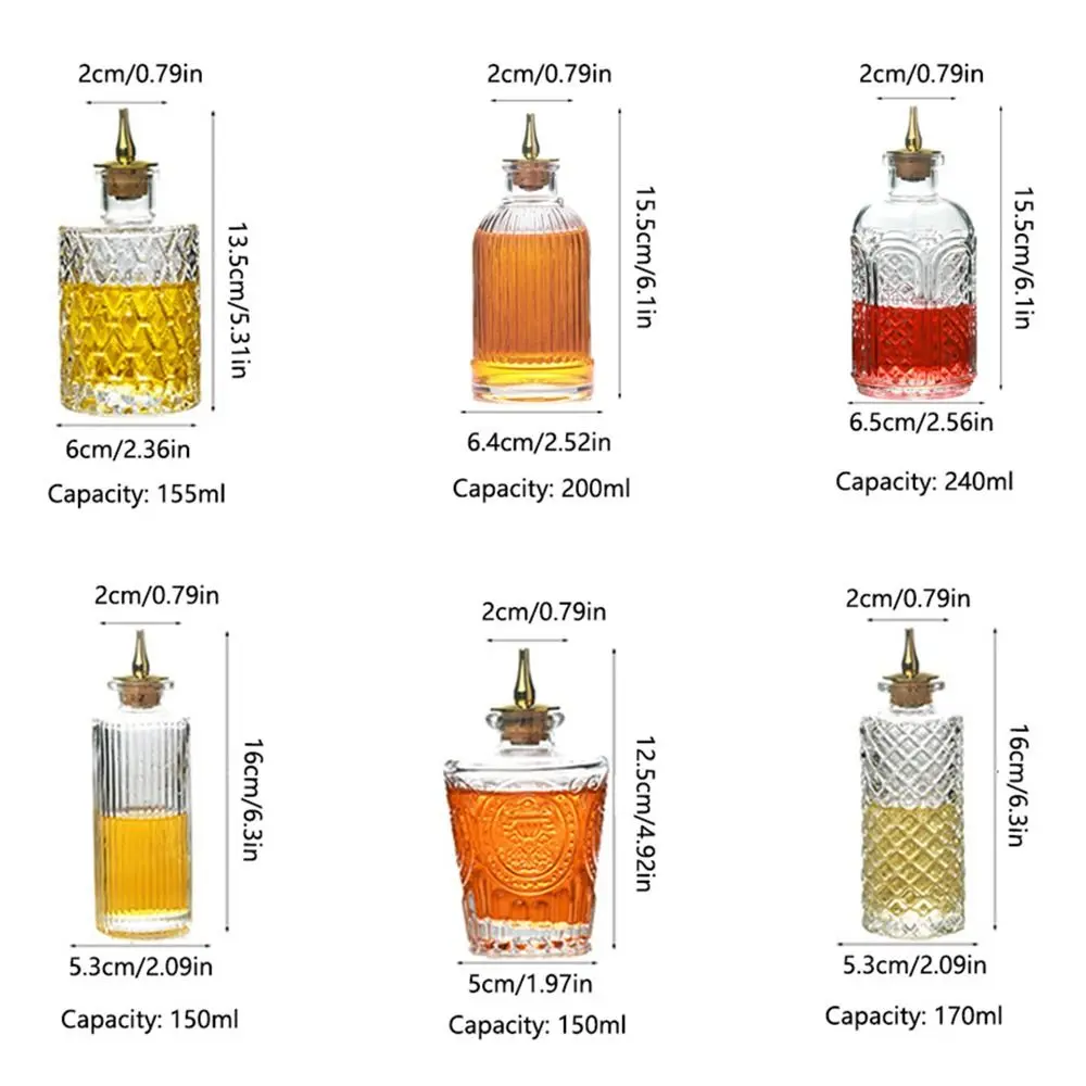 Practical Vintage Bottle of Bitters Luxury Japanese-style Bartender Bottle Multi-function Glass Via Dash Bottle Bar Supplies