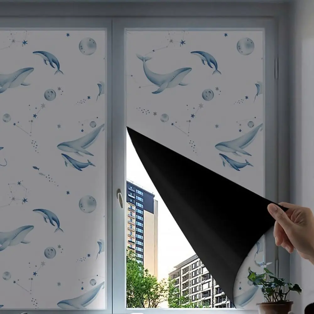 Thickened Blackout Glass Sticker Full Blackout UV Protection Light Blocking Film Anti Light Leakage Opaque Sticker Office