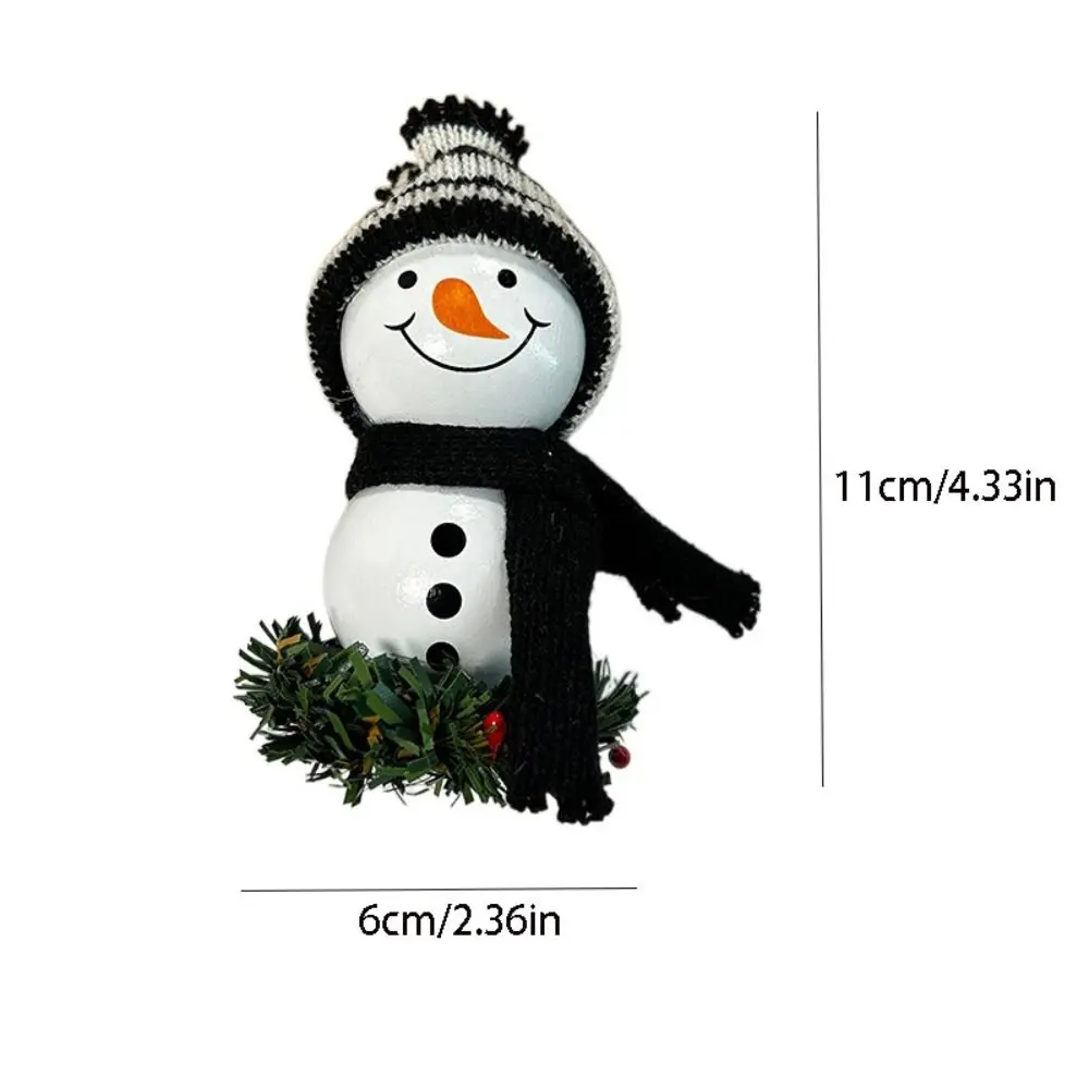 Wooden Christmas Snowman Doll Delicate Cartoon Wall Hanging Ornament Artificial Multifunctional Christmas Tree Pendant Home