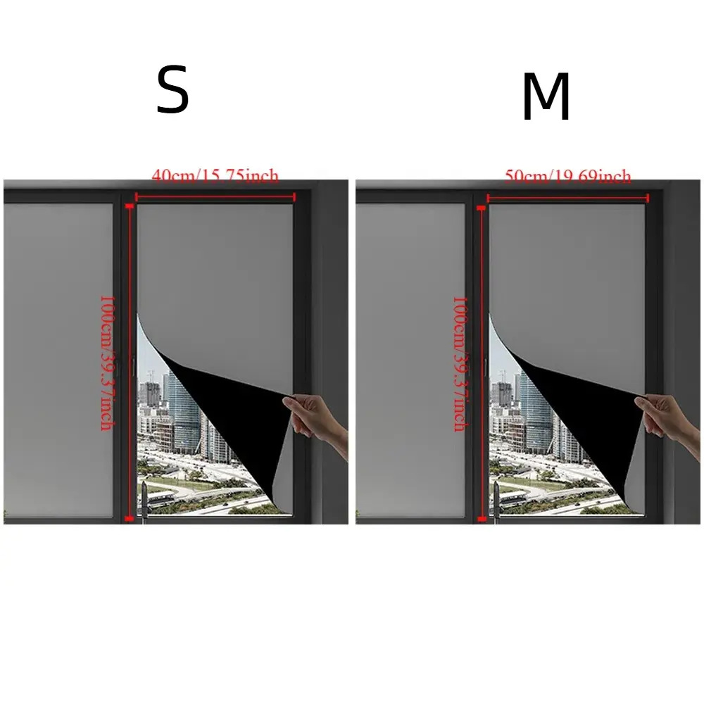 Thickened Blackout Glass Sticker Full Blackout UV Protection Light Blocking Film Anti Light Leakage Opaque Sticker Office