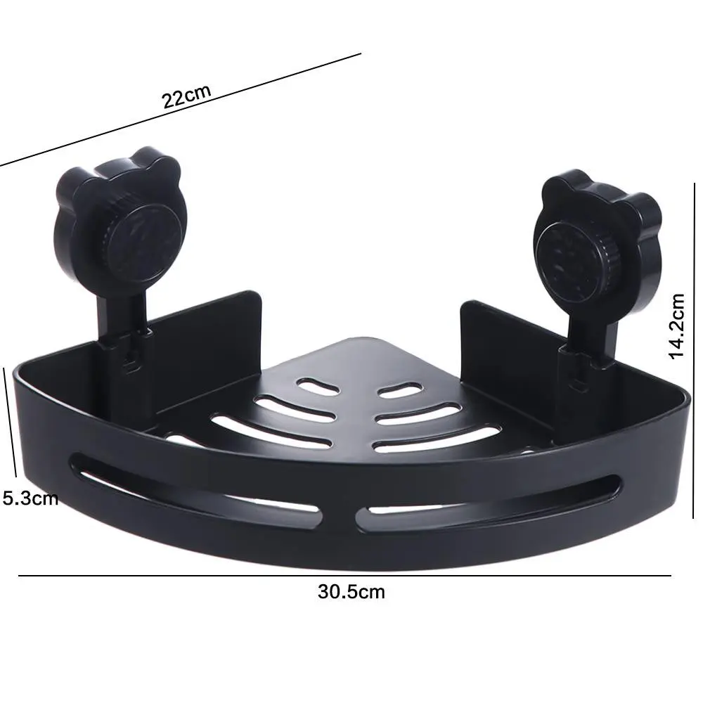 Plastic Suction Cup Triangle Storage Rack Wall Mounted Punch Free Corner Storage Shelf Detachable Reusable