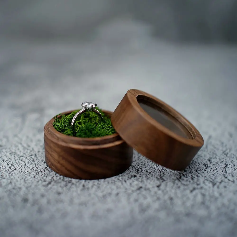 Wooden Case Earrings Organizer Proposal Jewelry Box Engagement Ceremony Storage Box Ring Bearer Box Presentation Box Ring Box