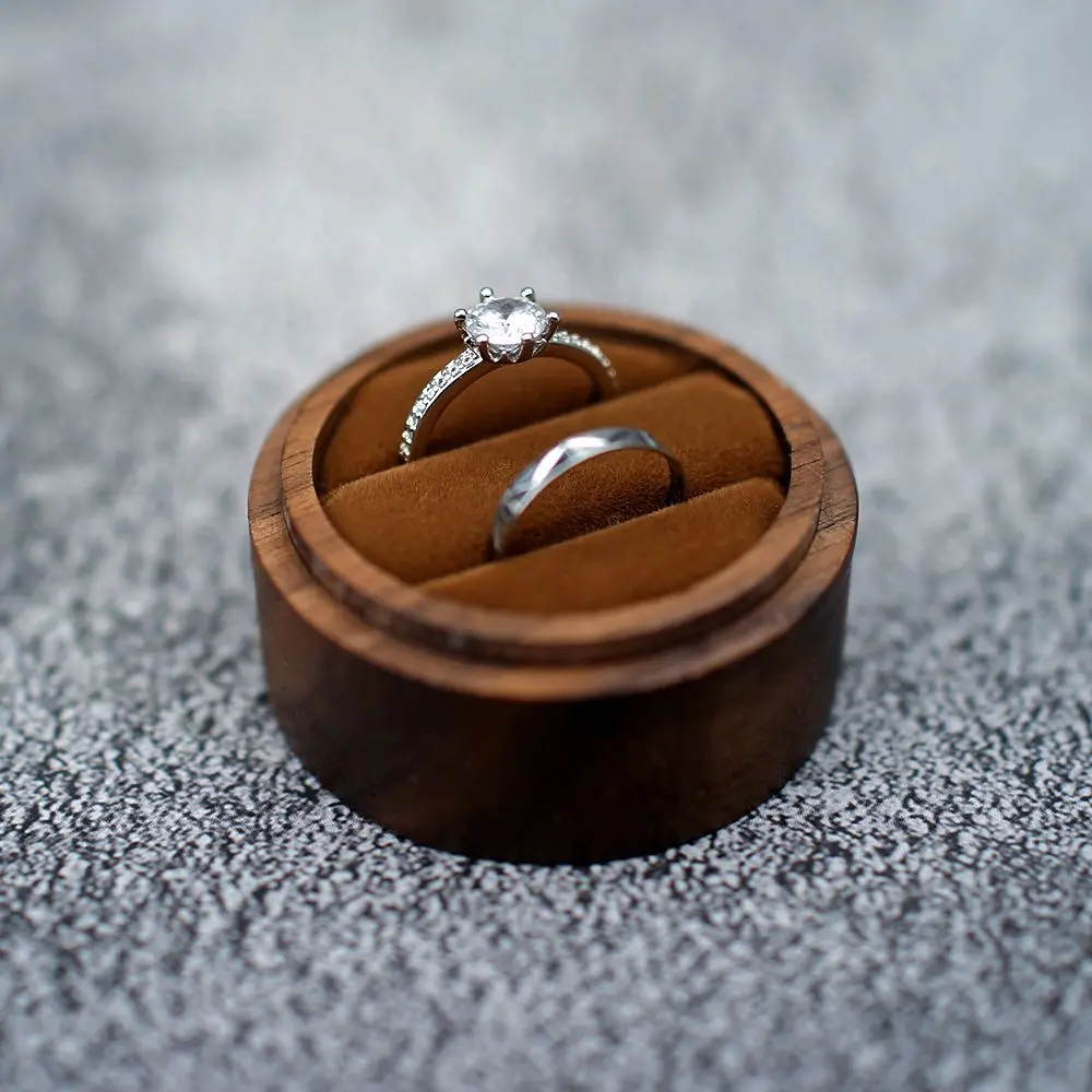 Wooden Case Earrings Organizer Proposal Jewelry Box Engagement Ceremony Storage Box Ring Bearer Box Presentation Box Ring Box