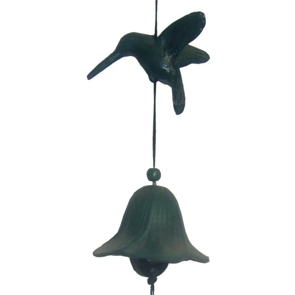 Japanese Style Hanging Hummingbird Cast Iron Bells Novelty Stereoscopic Wind Chime Vintage Creative Landscape Bell Gift