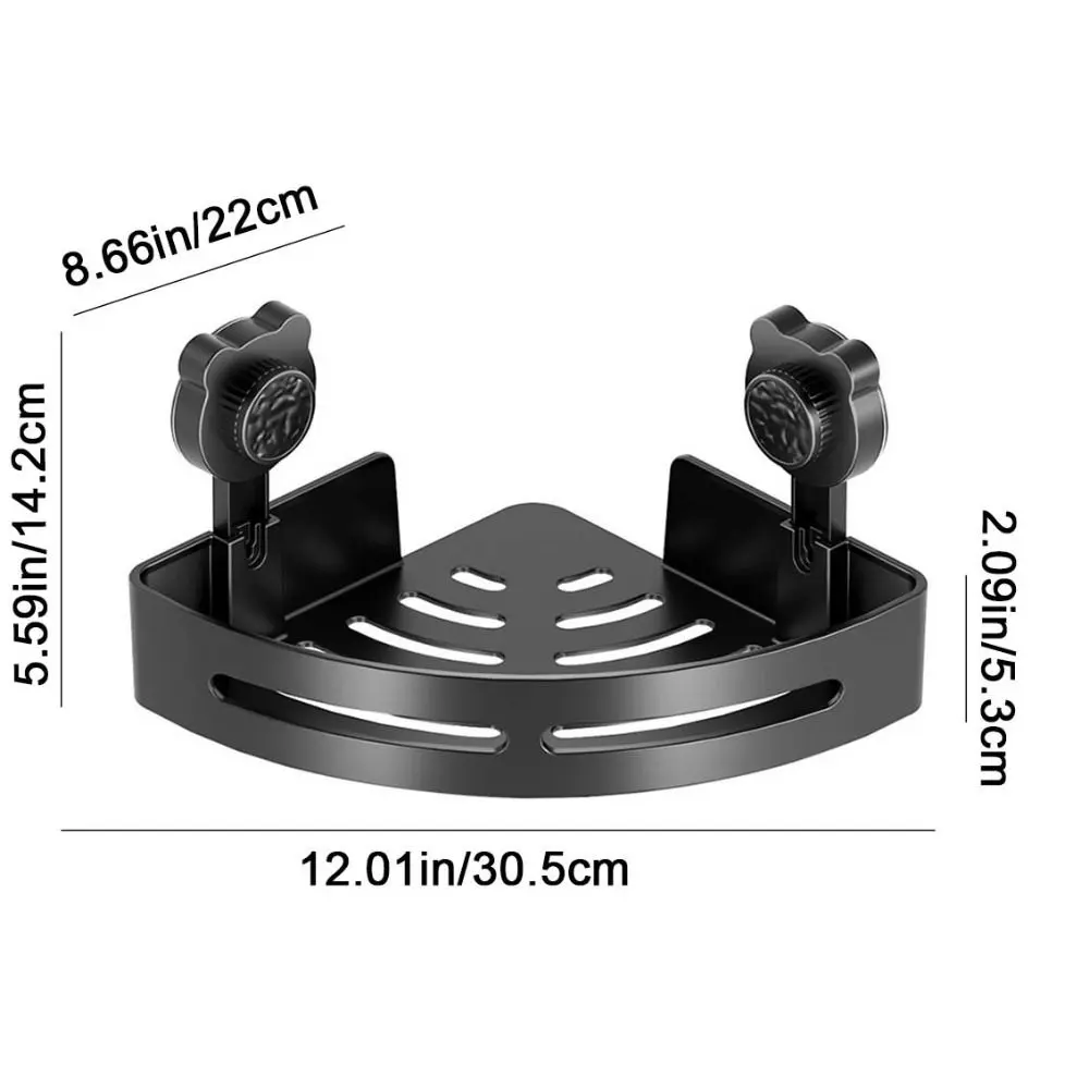 Plastic Suction Cup Triangle Storage Rack Wall Mounted Punch Free Corner Storage Shelf Detachable Reusable