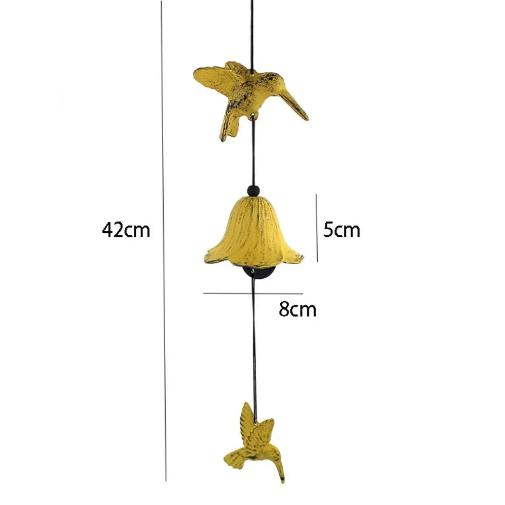 Japanese Style Hanging Hummingbird Cast Iron Bells Novelty Stereoscopic Wind Chime Vintage Creative Landscape Bell Gift