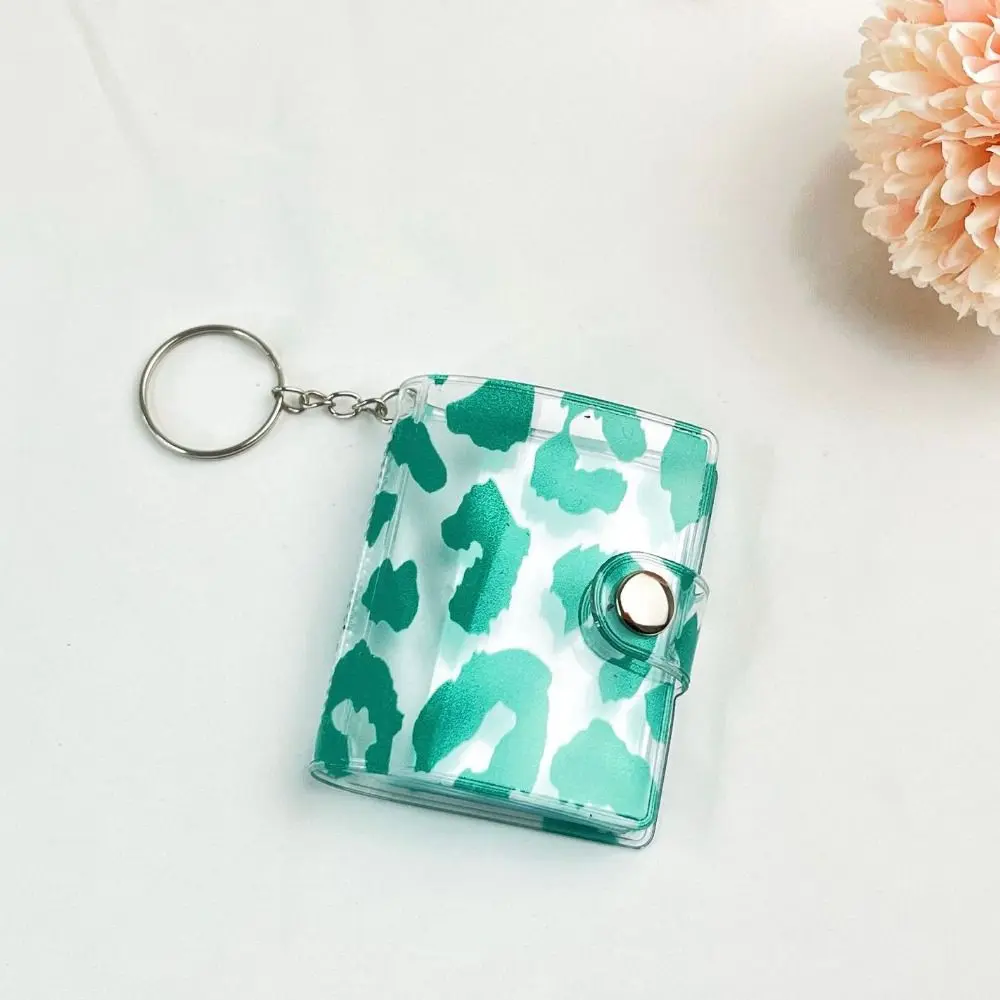 Easy to Use With Keychain Leopard Print Photo Album Chic Cute Mini Card Album Cartoon Star-chasing Photo Album Card Storage