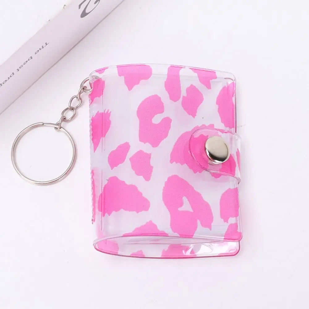 Easy to Use With Keychain Leopard Print Photo Album Chic Cute Mini Card Album Cartoon Star-chasing Photo Album Card Storage