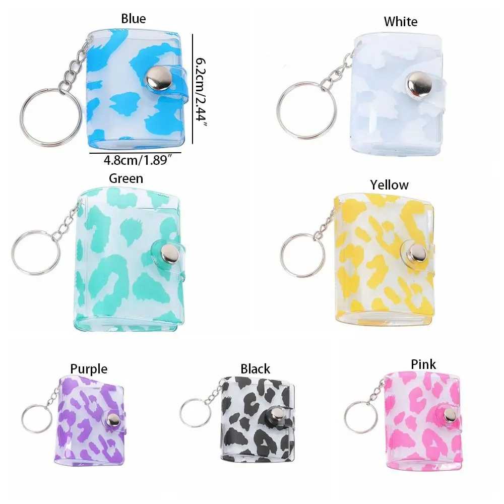 Easy to Use With Keychain Leopard Print Photo Album Chic Cute Mini Card Album Cartoon Star-chasing Photo Album Card Storage