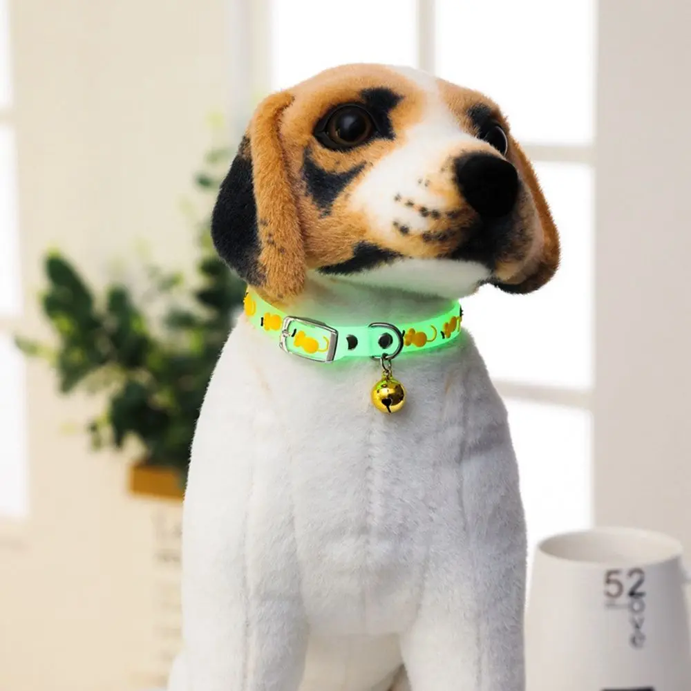 Silicone Easy Wear with Bells For Puppy Kitten Necklace Pet Supplies Pet Glowing Collar Dog Accessories Cat Luminous Collar
