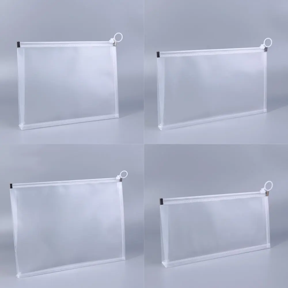PVC Zipper Pouch Binder Bag B5 A4 A5 A6 Size Zipper Folders Document Bag Binder Pockets School Folder Office File Holder