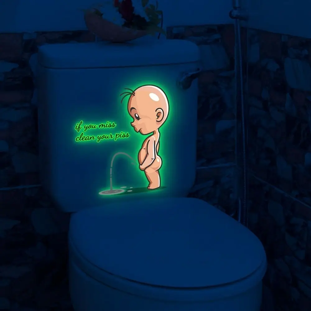 Creative DIY Children Pee Sticker Self-adhesive Detachable Toilet Decals Waterproof Odorless Bowl Lid Art Mural Background Wall