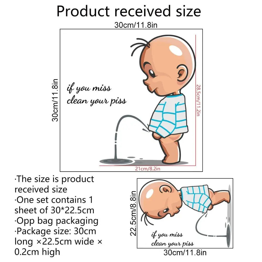 Creative DIY Children Pee Sticker Self-adhesive Detachable Toilet Decals Waterproof Odorless Bowl Lid Art Mural Background Wall