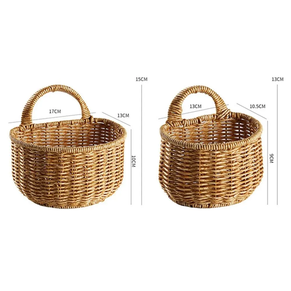 Home Decor Wall Hanging Punching Scallion Ginger Garlic Fruit Vegetable Flower Basket Kitchen Utensil Wedding Storage Basket