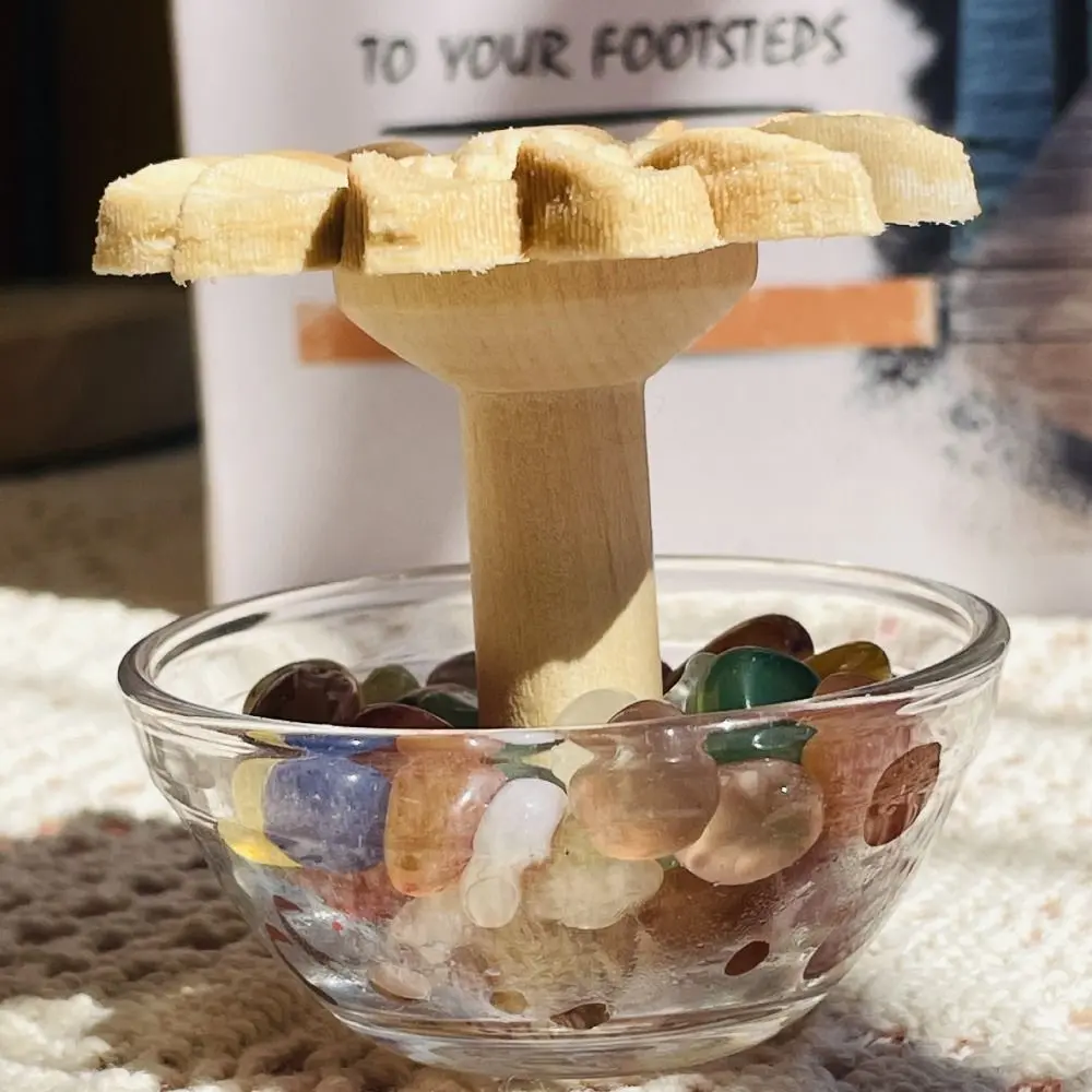 DIY Wooden Daisy Essential Oil Diffuser Creative Volatile Essential Oils Containers Refillable with Stone