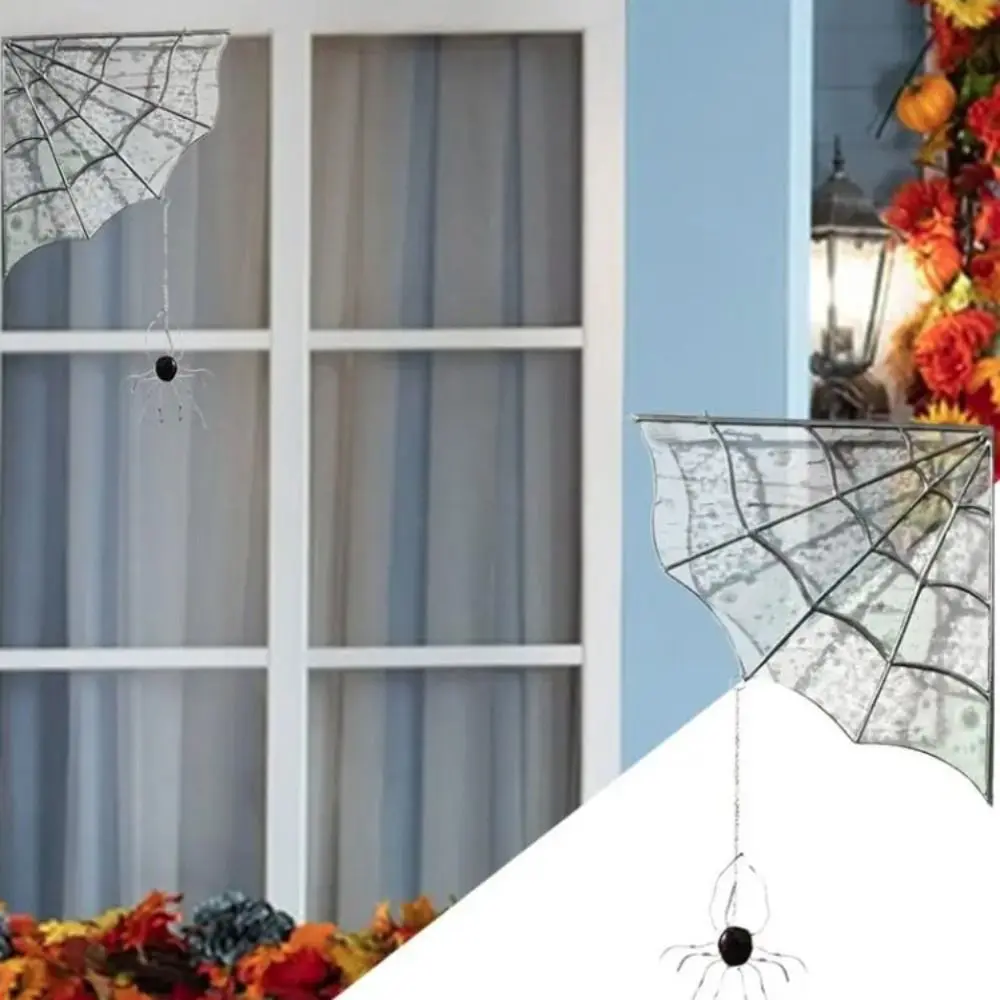 Acrylic Spiderweb Spiderweb Door Trim Quartered Colorful Window Frame Ornament Durable with Chain