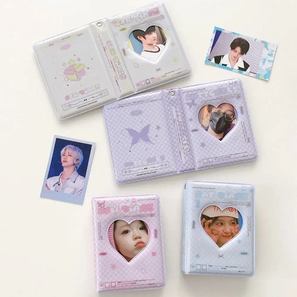 Ins Cute Mini Card Album Cartoon PVC Star-chasing Photo Album Hollow Design Storage Album Pendant Desktop