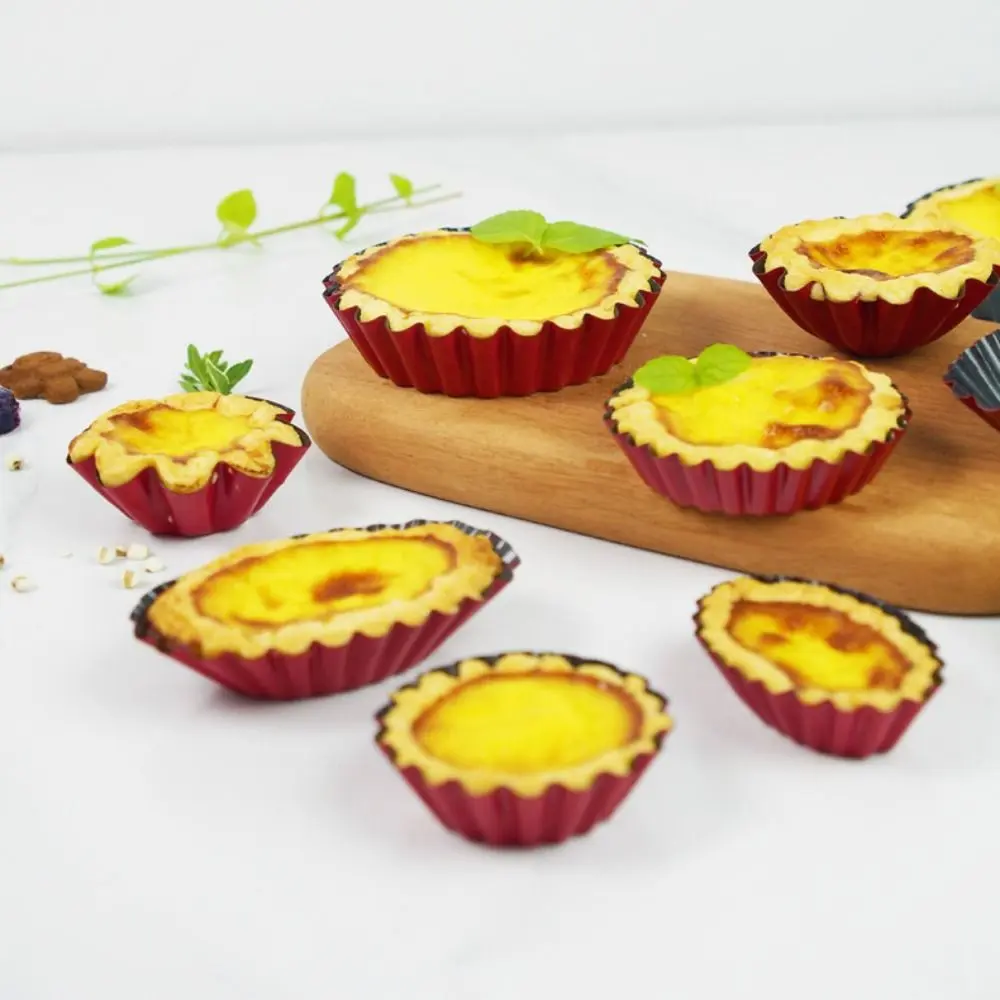 Muffin Cup Carbon Steel Egg Tart Molds Mini Reusable Cake Mold Creative Non-stick Tartlet Baking Mold Home