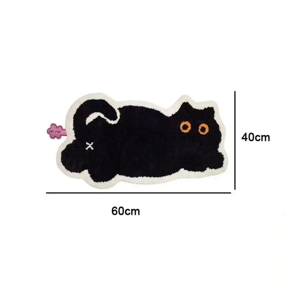 Entrance Carpet Black Cat Cat Shaped Floor Mat Non-Slip Super Soft Floor Carpet Absorbent Cute Floor Rugs Bedroom