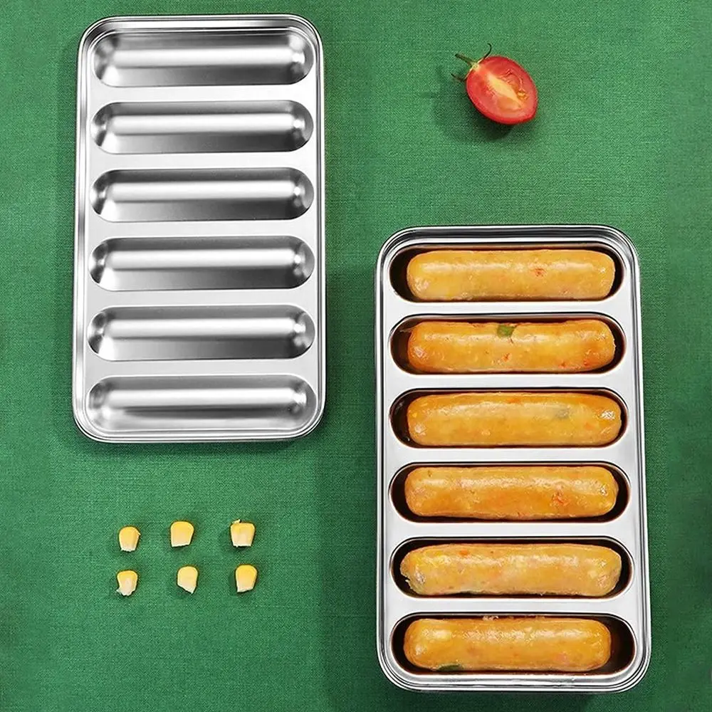 Kitchen Microwave DIY Ham Mould 6-Cavity Homemade Sausage Mold Meat Tool Hotdog Maker Food Supplement