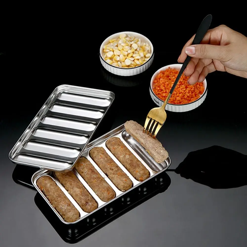 Kitchen Microwave DIY Ham Mould 6-Cavity Homemade Sausage Mold Meat Tool Hotdog Maker Food Supplement